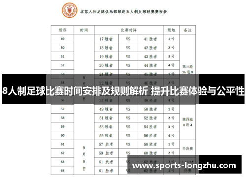 8人制足球比赛时间安排及规则解析 提升比赛体验与公平性